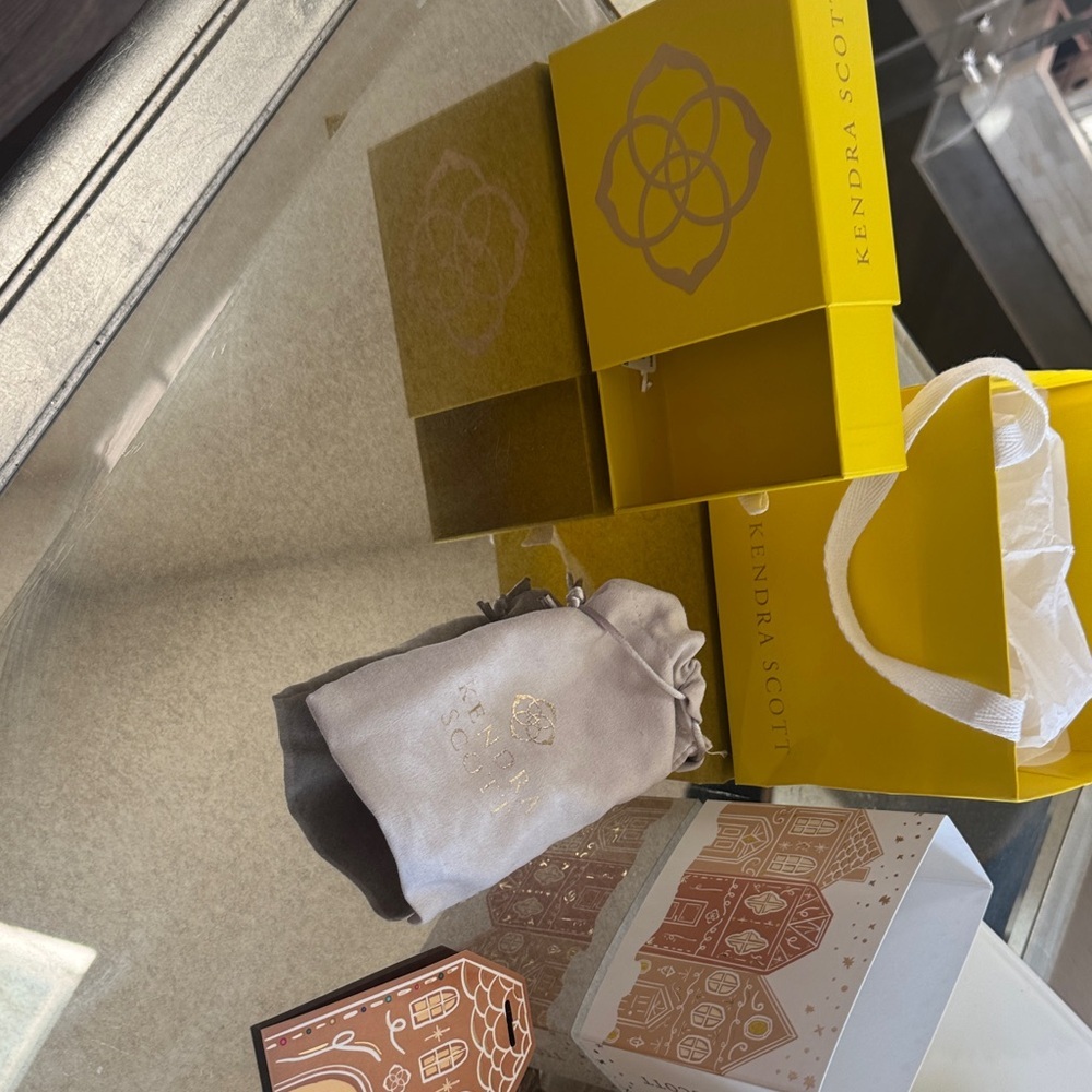 Kendra Scott Yellow Box with Gray Pouch